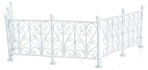 Wrought Iron Fence White 6pc 